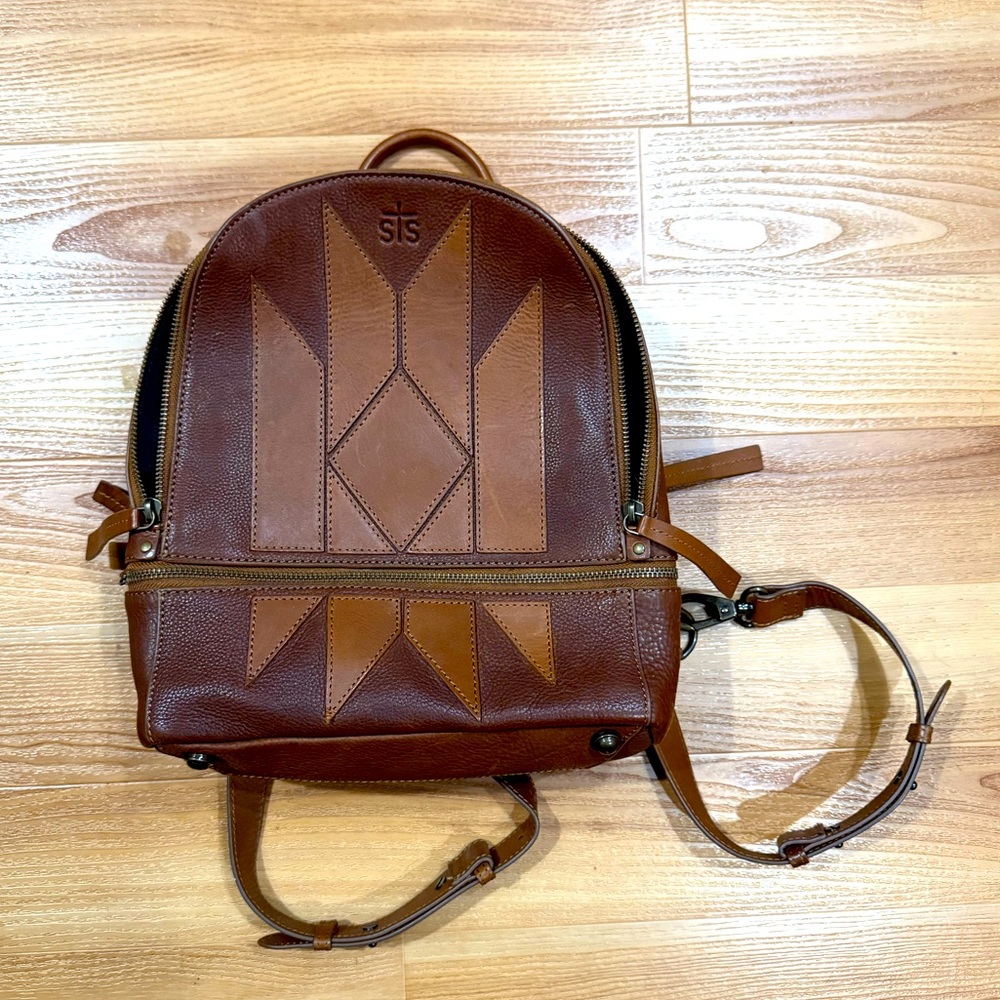 STS Ranchwear Kai brown leather backpack